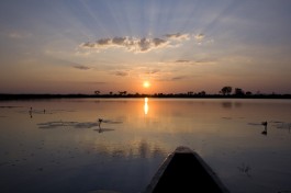 Sunset over the hippo pool  by Lawrence Murray