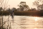 Delta sunset with mokoro 