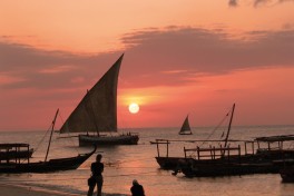 Tanzania zanzibar sunset boats 