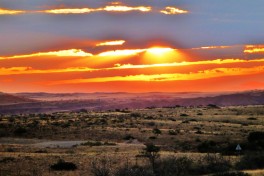 Sunset on Namibia Safari 
