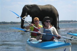 Canoeing on Overland Adventure Tour 