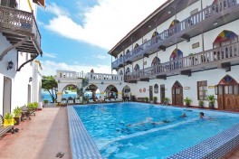 Zanzibar hotel pool, Stone Town 