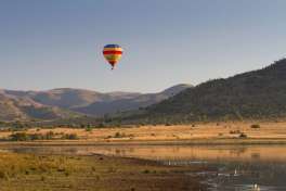 Hot Air Balloon in flight over Pilanesberg 