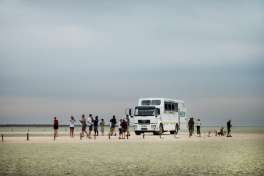 Overland Vehicle at Etosha Salt Pan 