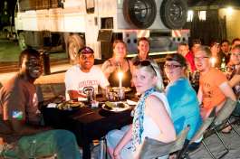 Dinner at Camp next to Overland Vehicle 