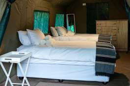 Inside Twin Tent Accommodation 
