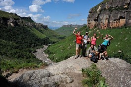 Drakensberg scenery and safari group 