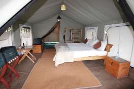 Serengeti  north wilderness Camp tent interior 