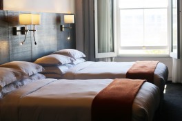 Waterfront hotel room 