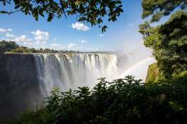 Victoria falls view with rainbow 
