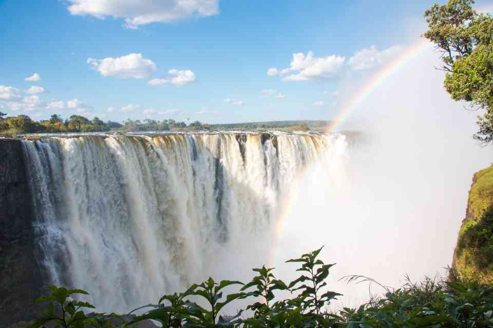Victoria falls with rainbow