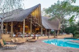 Chobe safari lodge pool area 
