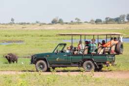Chobe safari lodge game drive vehicle 