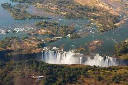 Helicopter flight over Victoria falls 