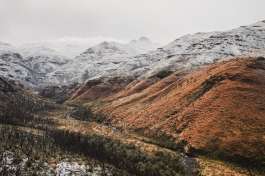 Lesotho mountains with fresh snow 
