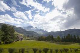 View of Champagne castle in the Drakensberg range 